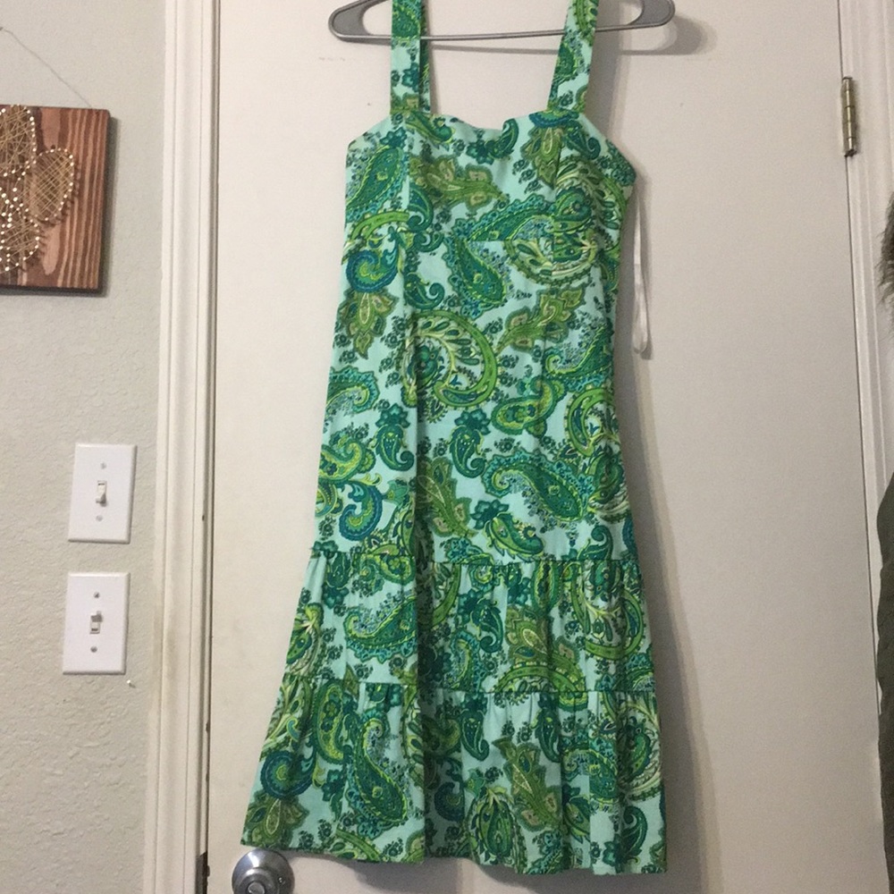 Fun paisley printed green dress